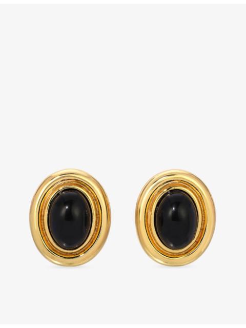 HEAVEN MAYHEM Prize 18ct yellow gold-plated brass and enamel earrings