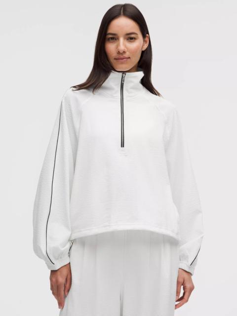 lululemon Seersucker WovenAir Funnel-Neck Half Zip