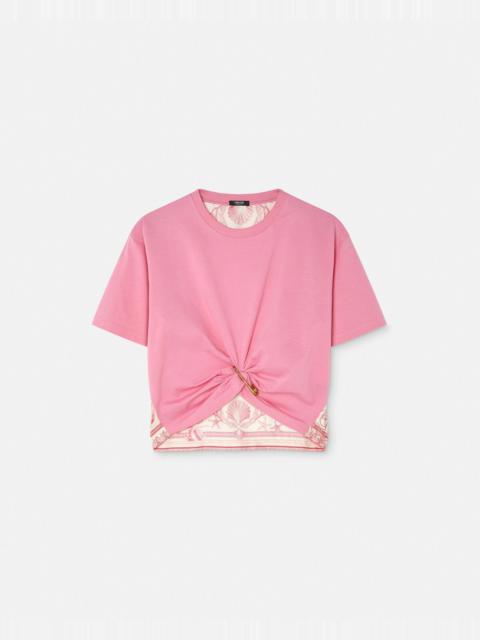 VERSACE Underwater Barocco Safety Pin Crop T-Shirt