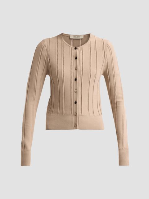 ADAM LIPPES Women's Faye Compact Jacquard Cardigan - Taupe