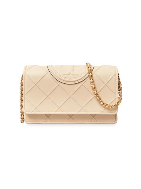 TORY BURCH Women's Fleming Soft Leather Chain Wallet - New Cream