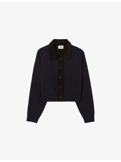 Claudie Pierlot Collared Regular-Fit Stretch Wool-Blend Cardigan