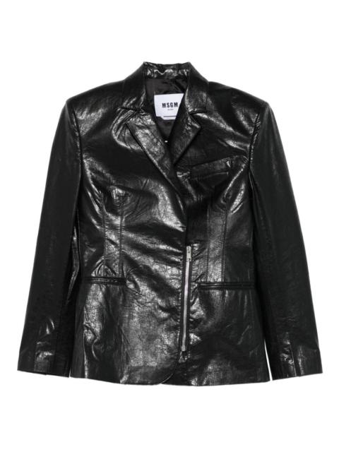 MSGM notched asymmetric-zip jacket