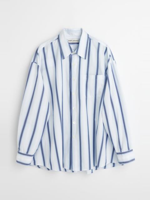 Our Legacy Borrowed Shirt Blue Crypto Stripe