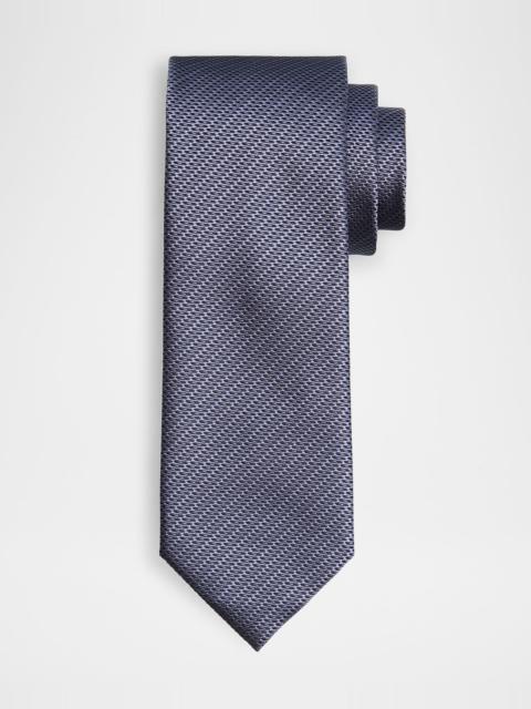 Brioni Men's Micro-Textured Jacquard Silk Tie