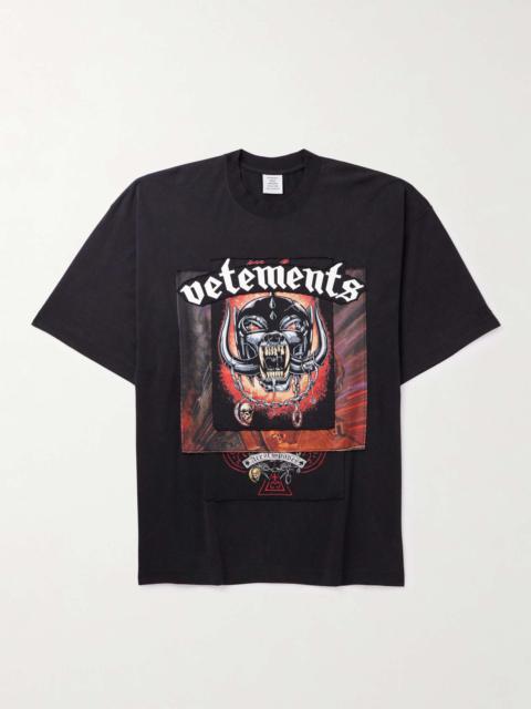 VETEMENTS + Motörhead Appliquéd Printed Cotton-Jersey T-Shirt