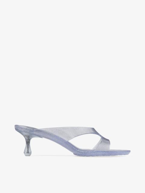 JIMMY CHOO Jelly Drop 50 Silver Glitter Jelly Sandals