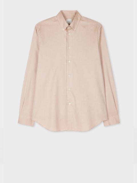 Paul Smith Tan Yarn-Dye Brushed Cotton Twill Shirt