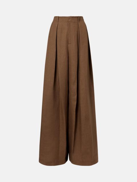 Ralph Lauren Greer linen, cashmere, and silk wide-leg pants