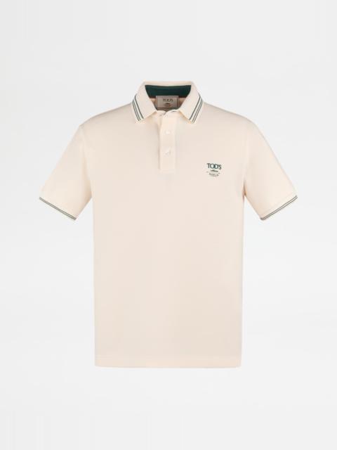 Tod's POLO SHIRT IN PIQUET - BEIGE