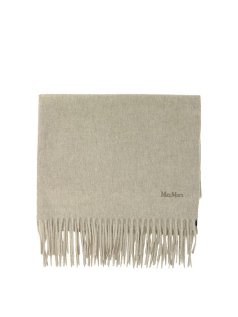 Max Mara Cashmere Stole With Embroidery Scarves Beige