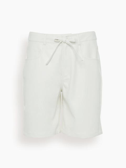 Proenza Schouler Faux Leather Midi Shorts in Off White