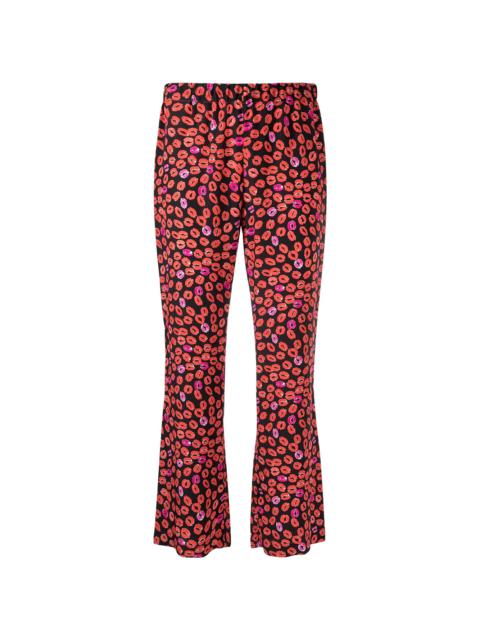 Marni Small Kisses cropped flared trousers