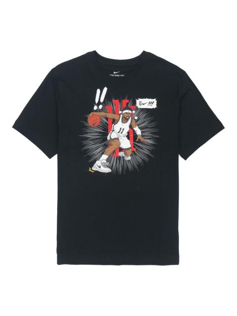 Men's Nike Kyrie Logo Basketball Sports Printing Round Neck Short Sleeve Black T-Shirt DD0780-010