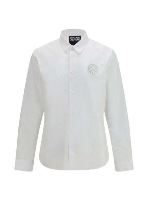 VERSACE JEANS COUTURE V-emblem patch shirt
