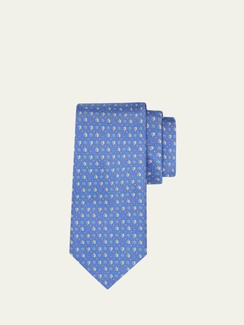 Men's Gancio Turtle-Print Tie