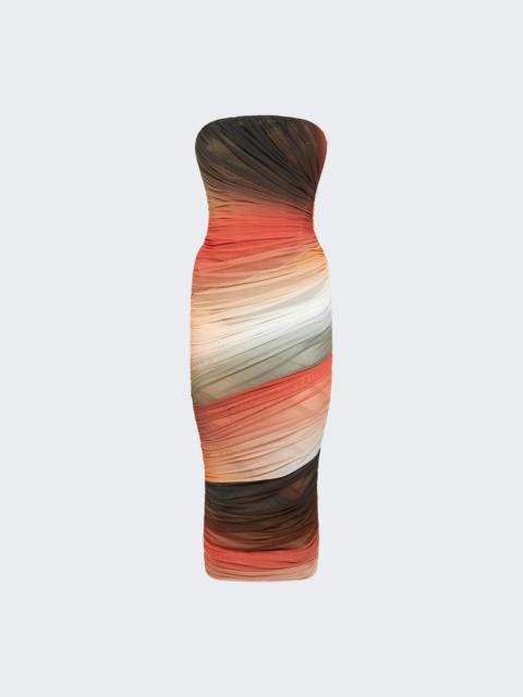 THE ATTICO Midi Dress Brown And Orange
