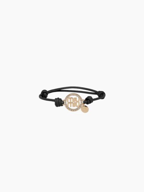 Miu Miu Nappa leather and metal bracelet