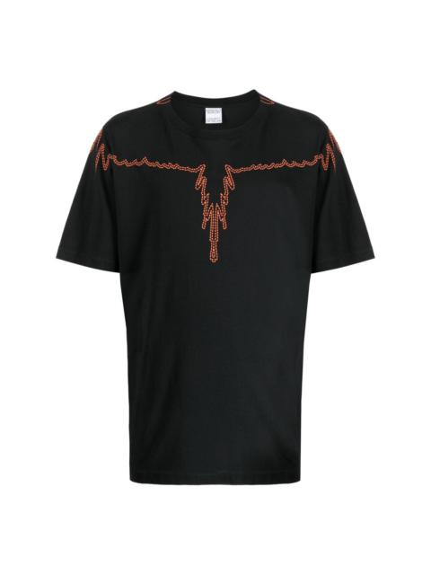 Icon Wings-embroidered cotton T-shirt