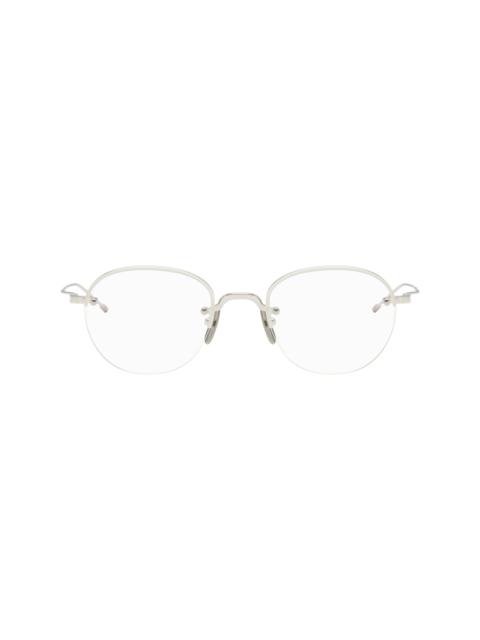 Thom Browne Silver Titanium Semi Rimless Oval Glasses