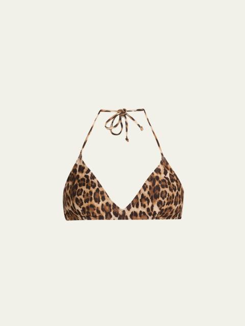 NILI LOTAN Printed Triangle Bikini Top