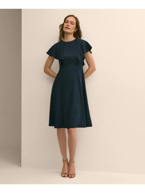 Brooks Brothers Flutter-Sleeve Dress