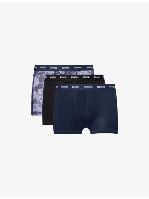 Pack of Three Damien Stretch-Cotton Trunks