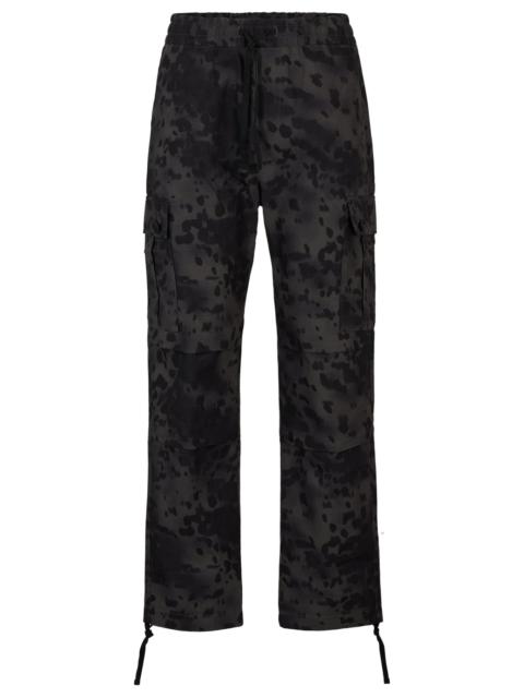 HUGO REGULAR-FIT CARGO TROUSERS IN DALMATIAN-PRINT COTTON