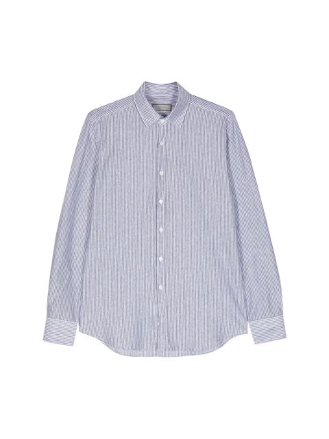 Canali striped cotton linen shirt