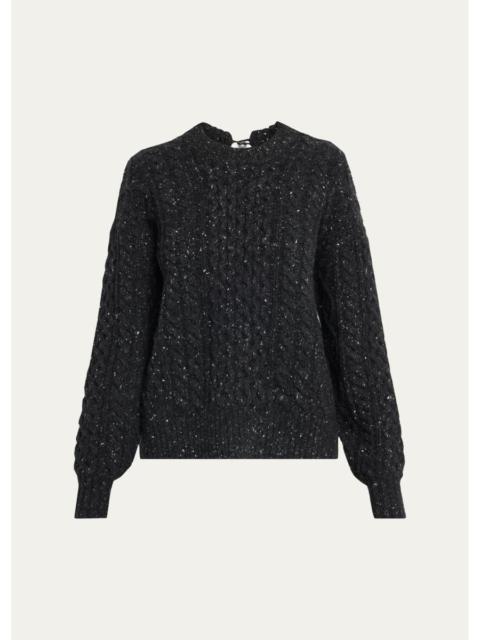 MARIA McMANUS Tear Drop Aran Crewneck Sweater