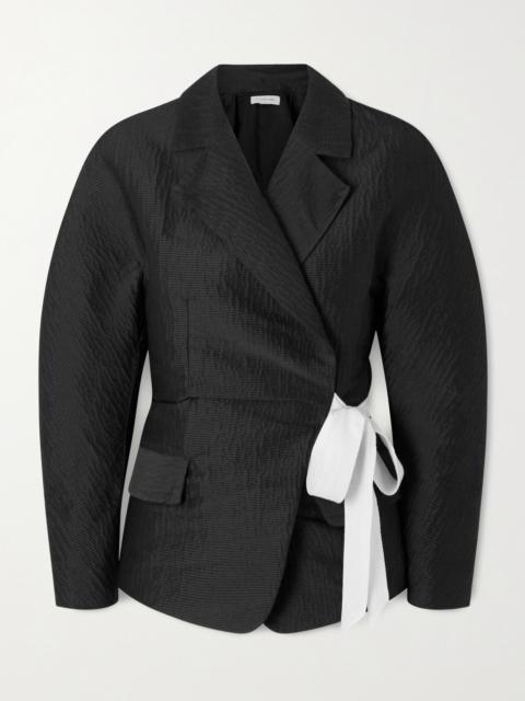 Lanvin Belted Textured-satin Jacket