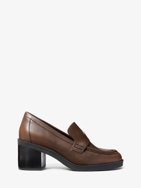 MICHAEL KORS Jennings Burnished Leather Loafer Pump
