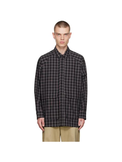 meanswhile Black Check Shirt