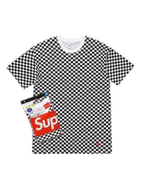 Supreme Hanes Tagless s (2 Pack) Checkered Tee 'Black White' SUP-SS18-0078
