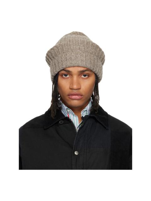 Maison Margiela Taupe Rib-Knit Beanie