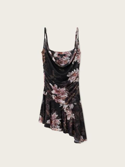ALLSAINTS BEA ASYMMETRIC MESH MINI DRESS