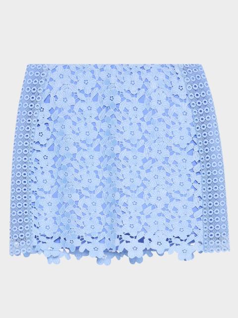 MILLY Laura Floral & Geometric Lace Mini Skirt