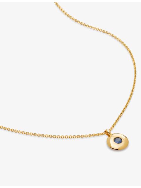 MONICA VINADER September birthstone 18ct yellow gold-plated vermeil sterling-silver and sapphire pendant necklace