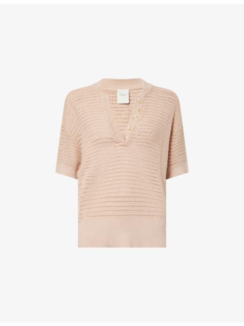 VARLEY Callie Open-Knit Cotton Top