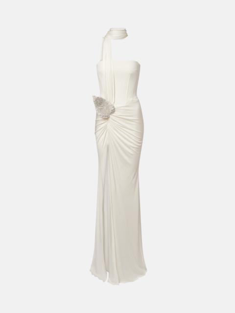 David Koma Embellished bustier gown