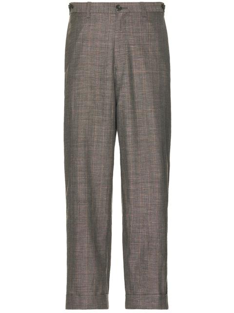 Ivy Trousers Wide Linen Plaid