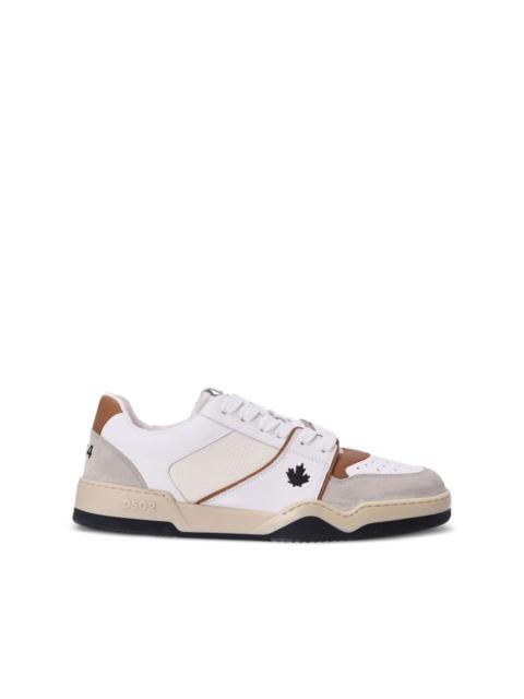 DSQUARED2 Spiker leaf-embroidered leather sneakers