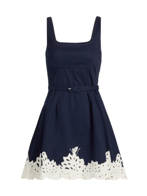 TANYA TAYLOR Women's Paige Cutwork Lace Cotton Minidress - Maritime Blue