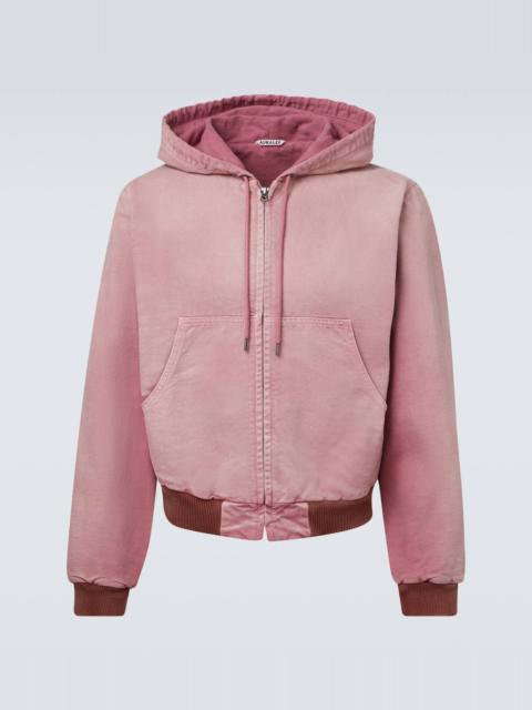 AURALEE Cropped cotton hoodie