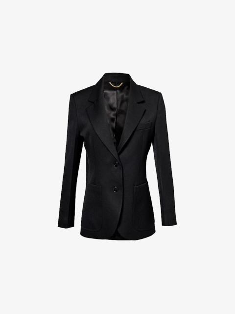 Victoria Beckham Single-breasted patch-pocket woven-blend blazer