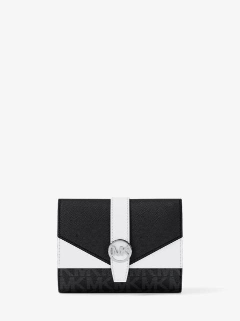 MICHAEL KORS Greenwich Medium Signature Logo Trifold Wallet