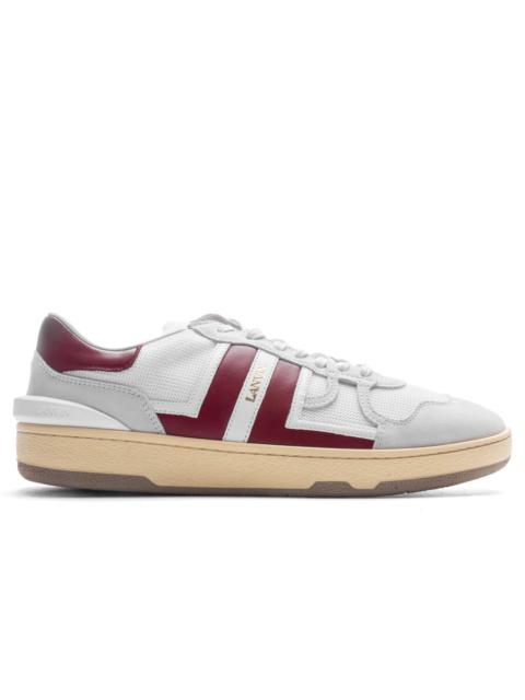 Lanvin CLAY LOW TOP - WHITE/BURGUNDY