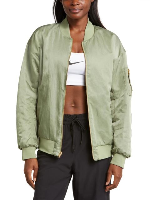 Sportswear Reversible Bomber Jacket in Oil Green/Medium Olive