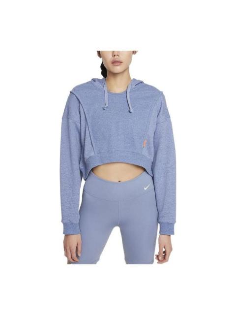 Nike (WMNS) Nike Dri-Fit Cropped Training Hoodie 'Blue' DD4639-493