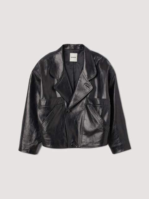 Sandro Oversized leather jacket